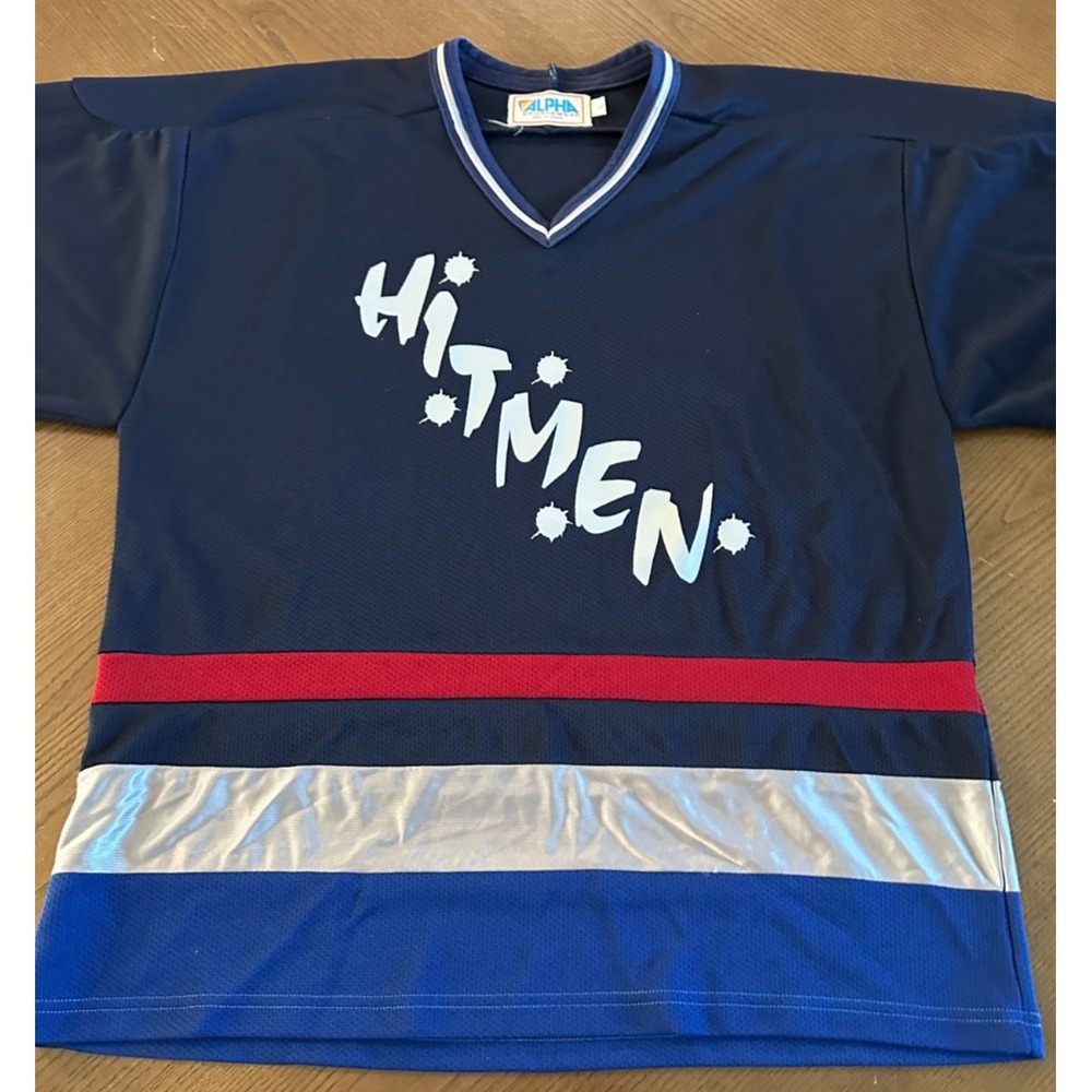 Hitmen Hockey Jersey #19‎ BAN Alpha Size Large 24'' x 29''
